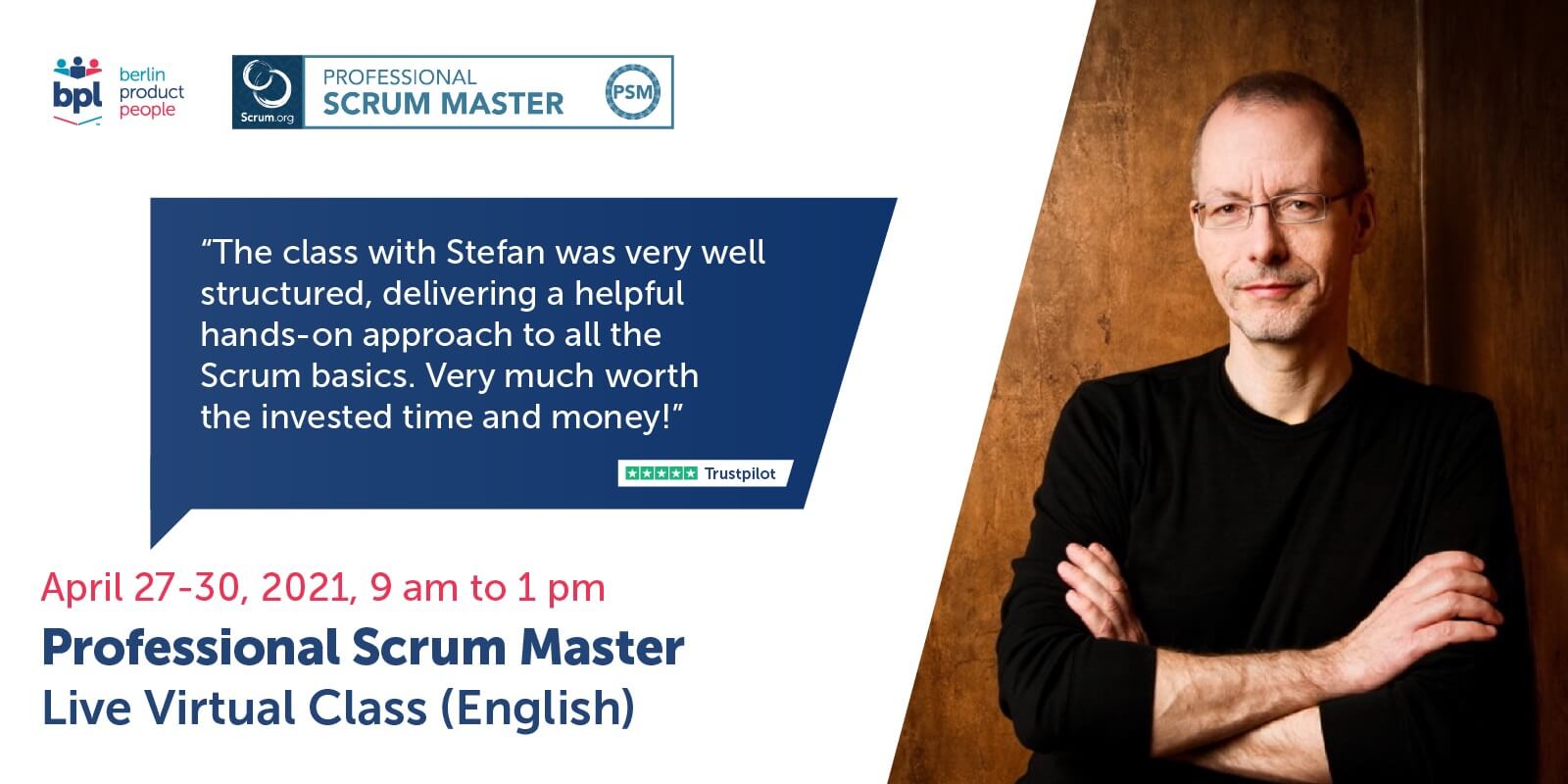 Professional Scrum Master Online Training w/ PSM Certificate — April 27-30, 2021 — Berlin Product People GmbH