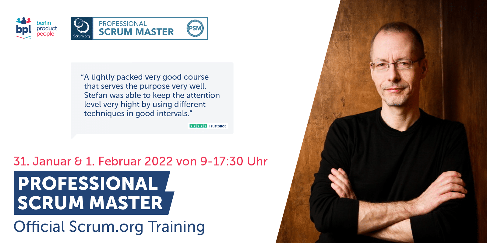 Professional Scrum Master Onlineschulung mit PSM I Zertifizierung — 31. Januar bis 1. Februar 2022 — Berlin Product People GmbH